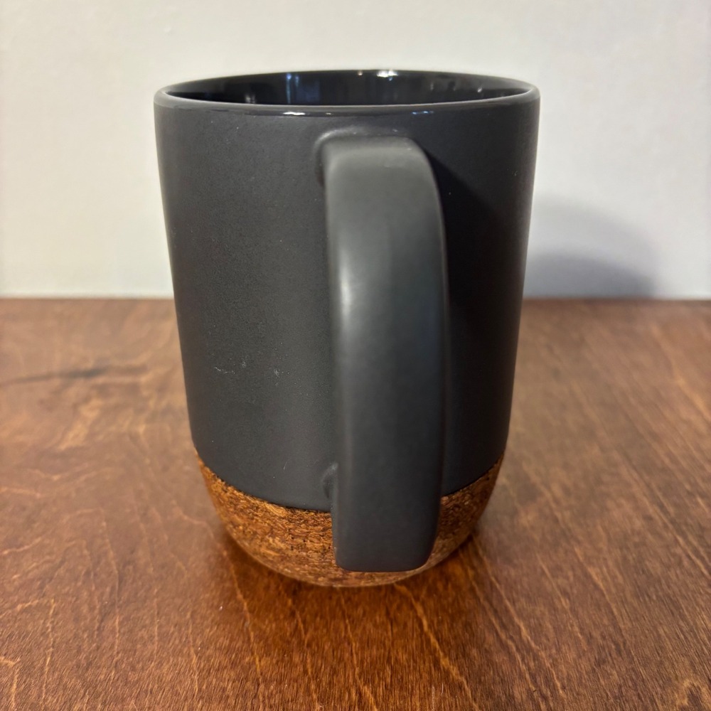 Oracle Coffee Mug Dark Gray Black Cork Bottom Spellout Excellent - Picture 2 of 9